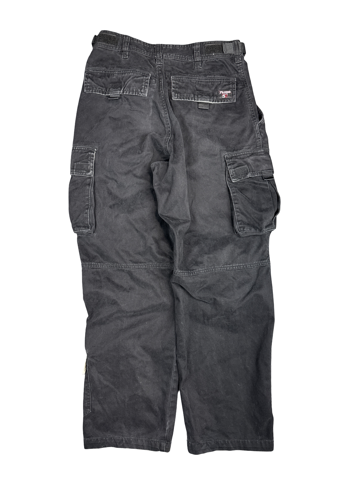 Y2K Plugg Worldwide Black Cargo Pants (29x30)