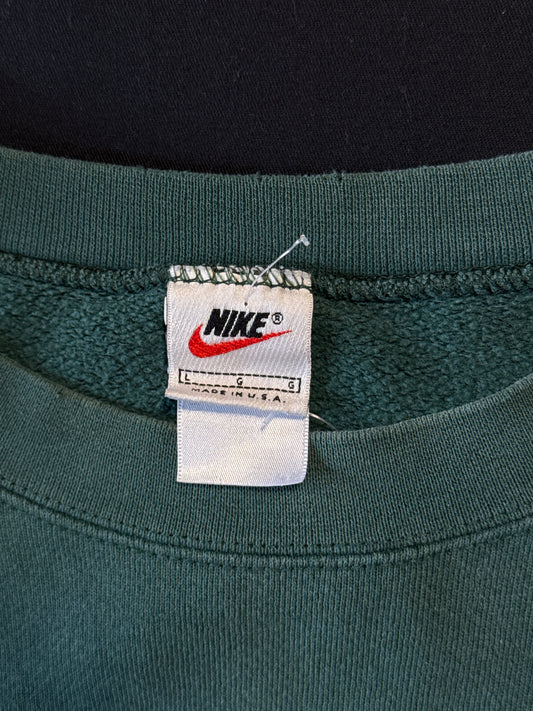 1990s Nike Made in USA Green Crewneck Sweatshirt (L)