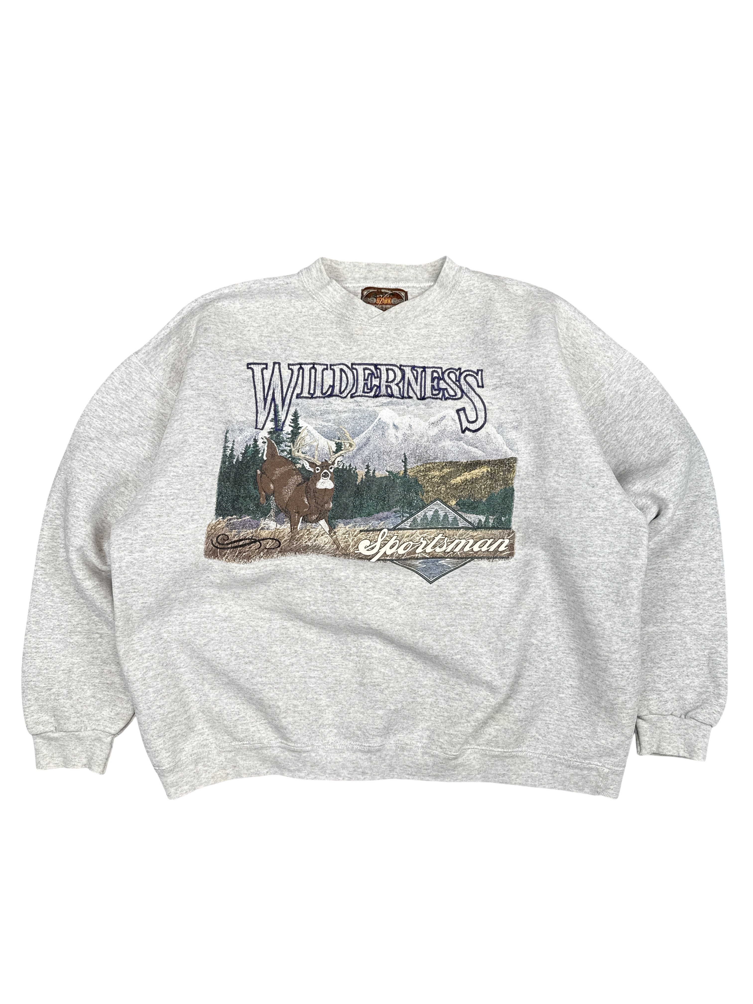 1990s Ozark Wilderness Outfitters Sportsman Deer Graphic Sweatshirt (2XL)