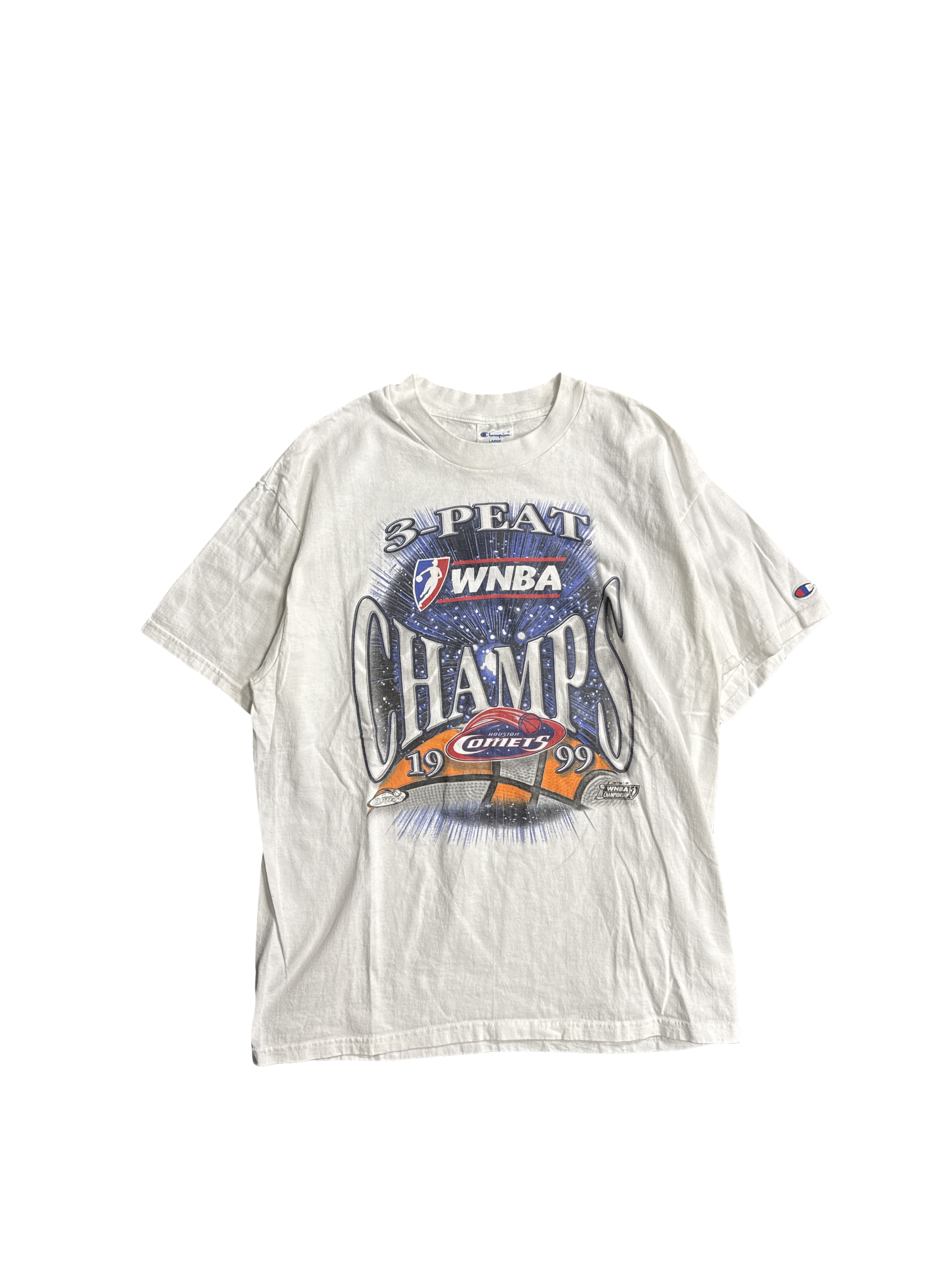 1999 Champion WNBA Comets 3-Peat Champs Graphic Tee (L)