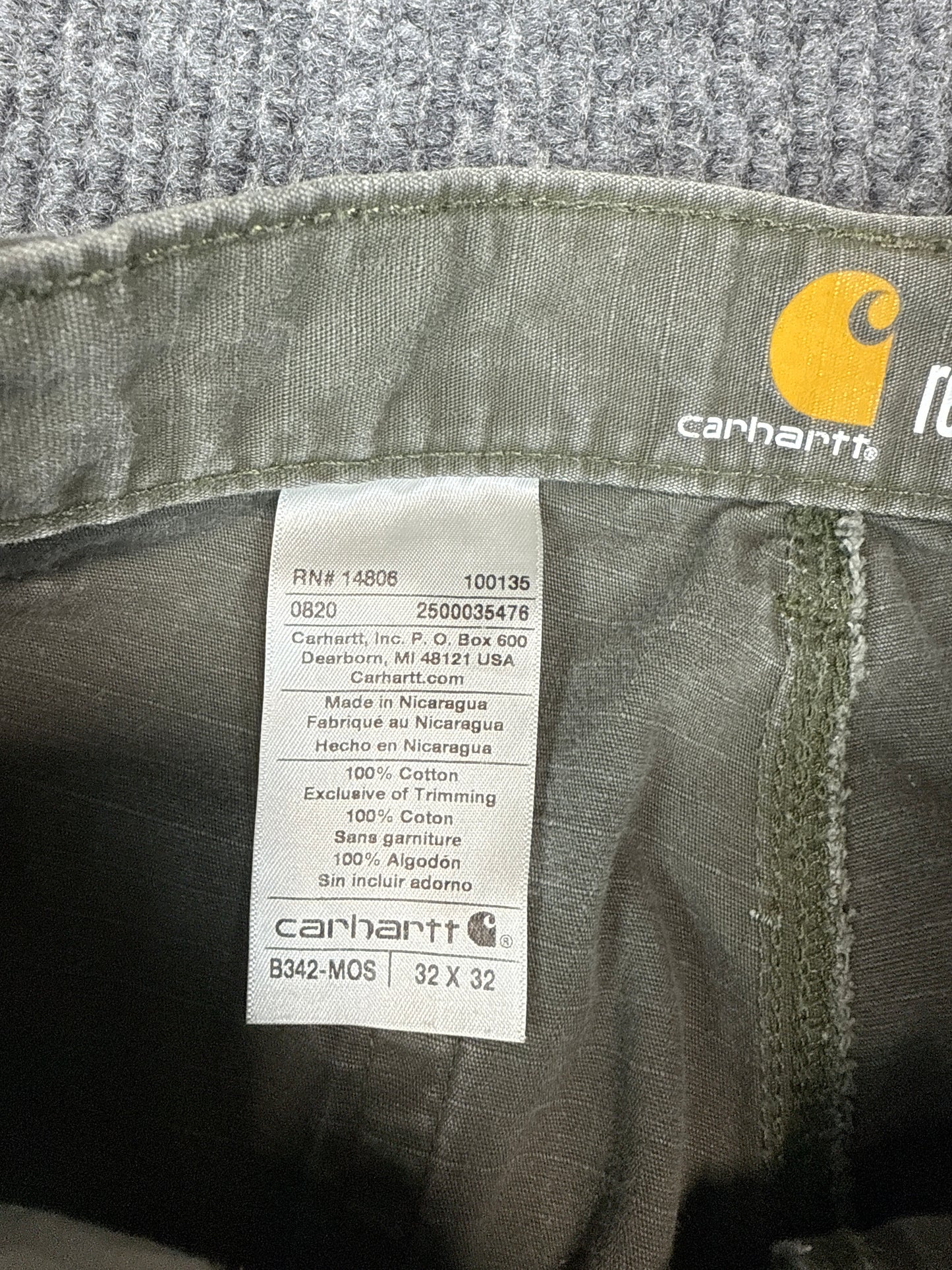 Carhartt Relaxed Fit B342 Moss Work Pants (32x30)