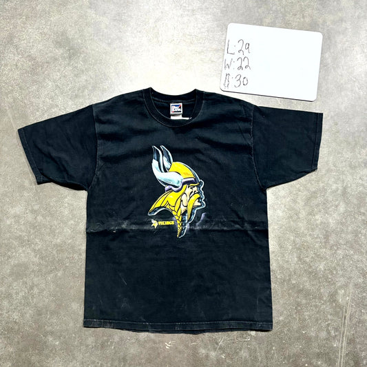 1990s Pro Player Minnesota Vikings NFL Graphic Tee (L)