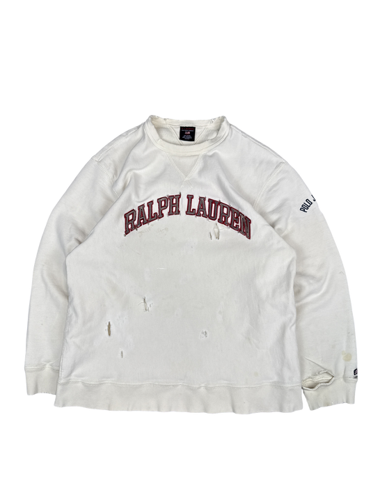 Ralph Lauren Polo Jeans Co. Distressed Crewneck Sweatshirt (L)