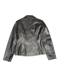 BannyPel Black Leather Button-Up Jacket (S)