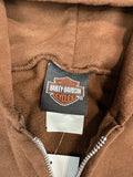 Harley-Davidson Brown Zip-Up Hoodie (L)