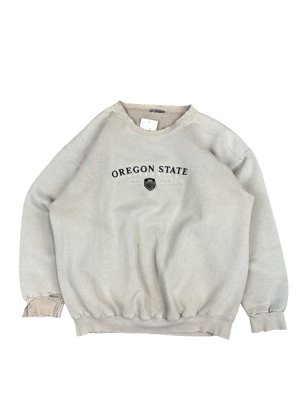 Oregon State University Distressed Crewneck Sweatshirt (L)