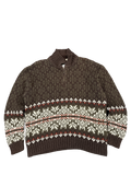 1990s B. Moss Nordic Knit Half-Zip Sweater (L)