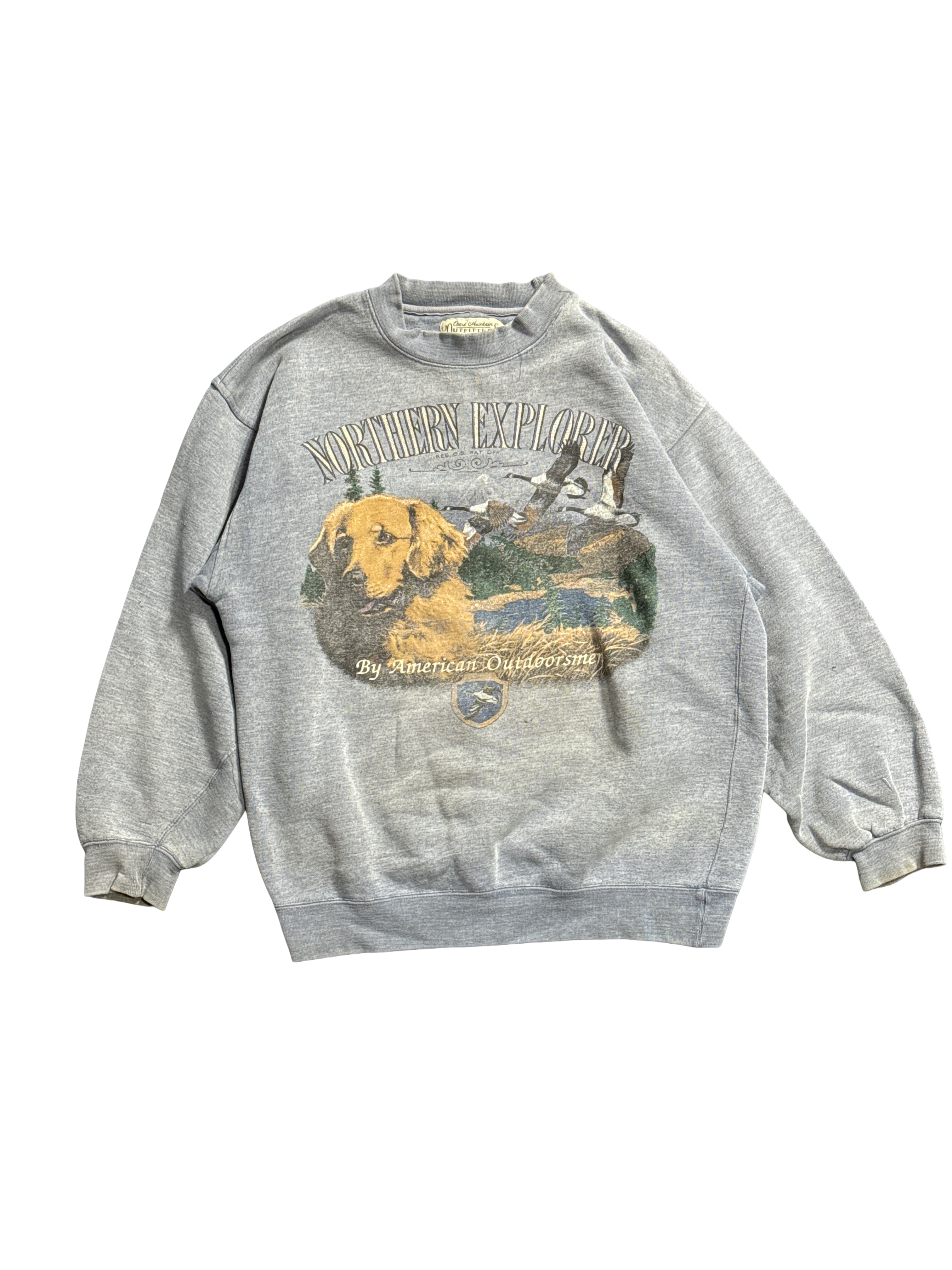 1990s Ozark Mountain Outfitters Northern Explorer Dog Graphic Sweatshirt