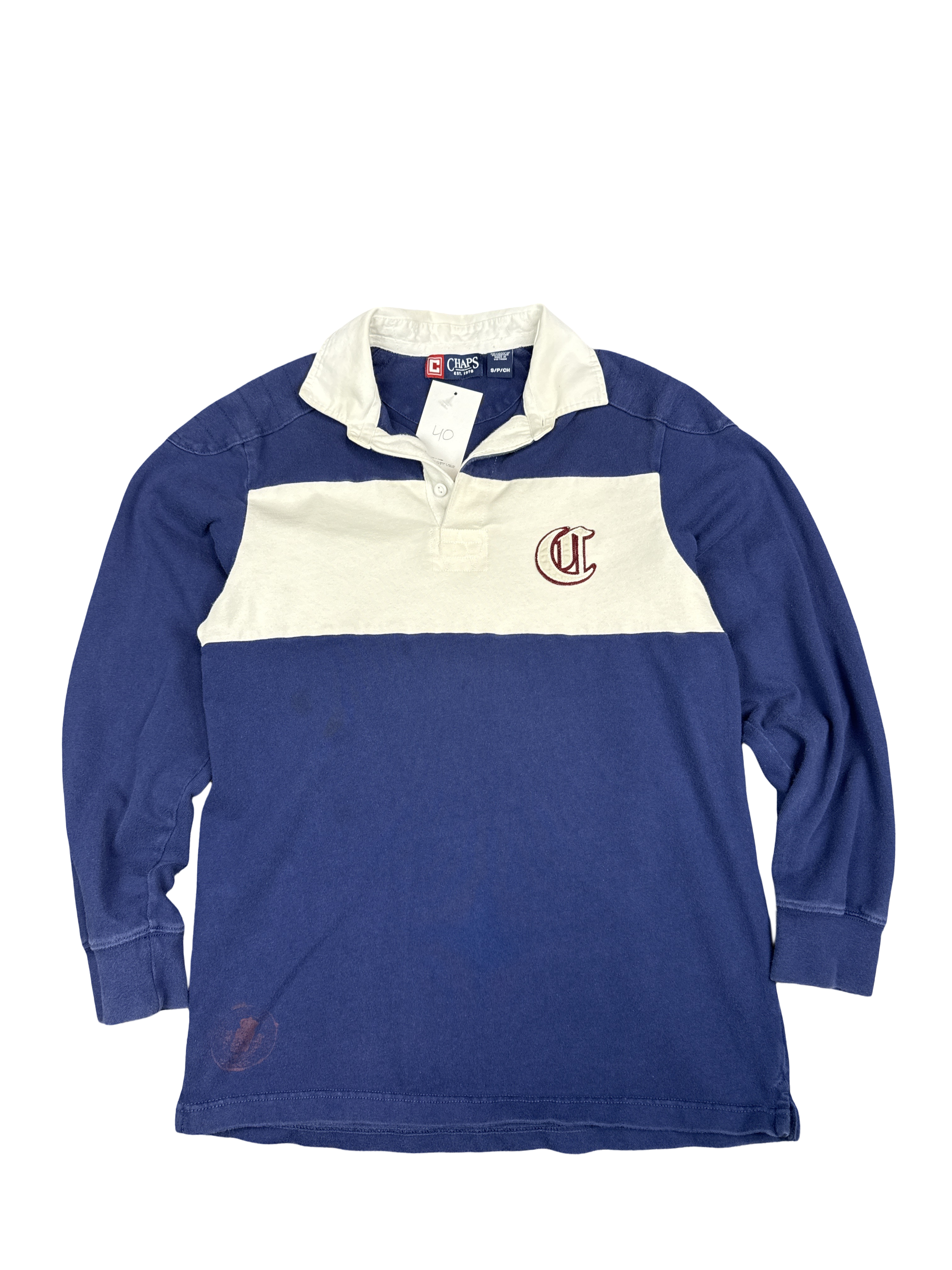 Chaps 1990s Rugby Collar Long Sleeve Shirt (S)