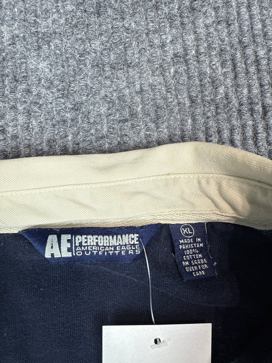 Y2K American Eagle Colorblock Rugby Shirt (XL)