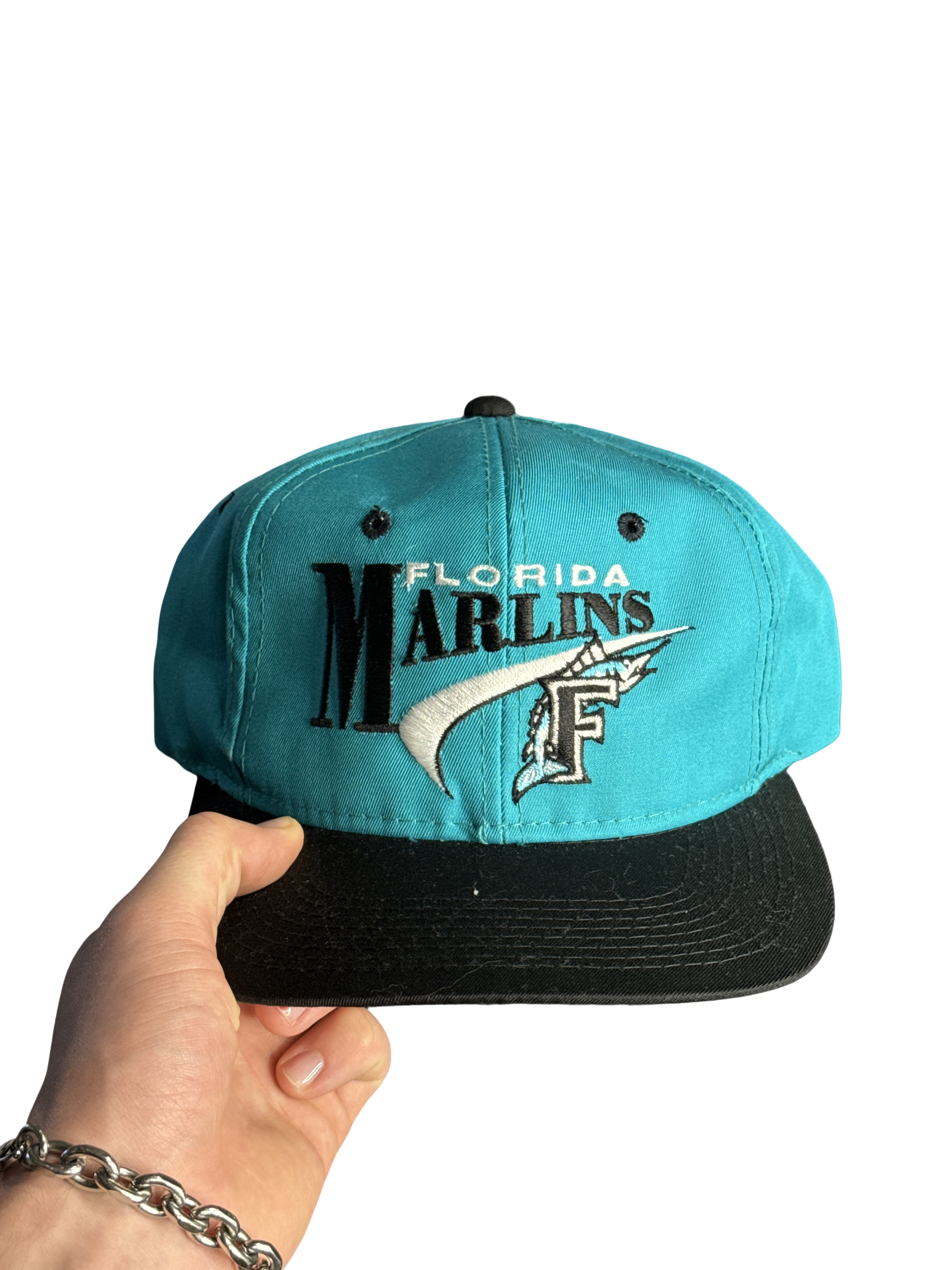 1990s Florida Marlins Teal Snapback Hat (One Size)