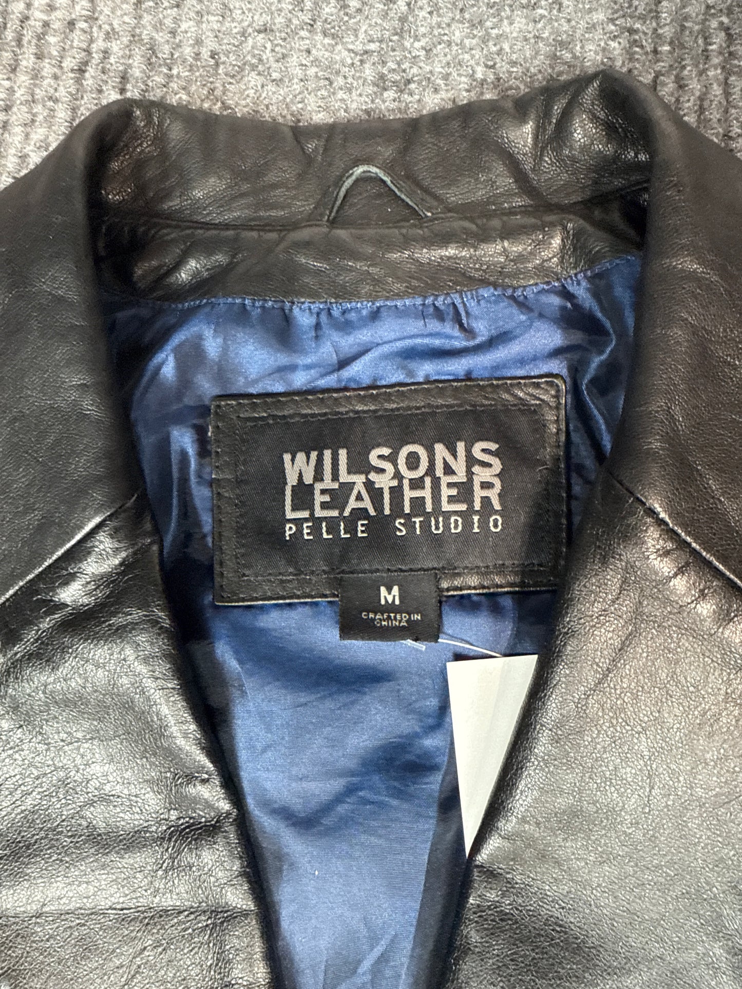 Wilsons Leather Pelle Studio Black Leather Jacket (M)