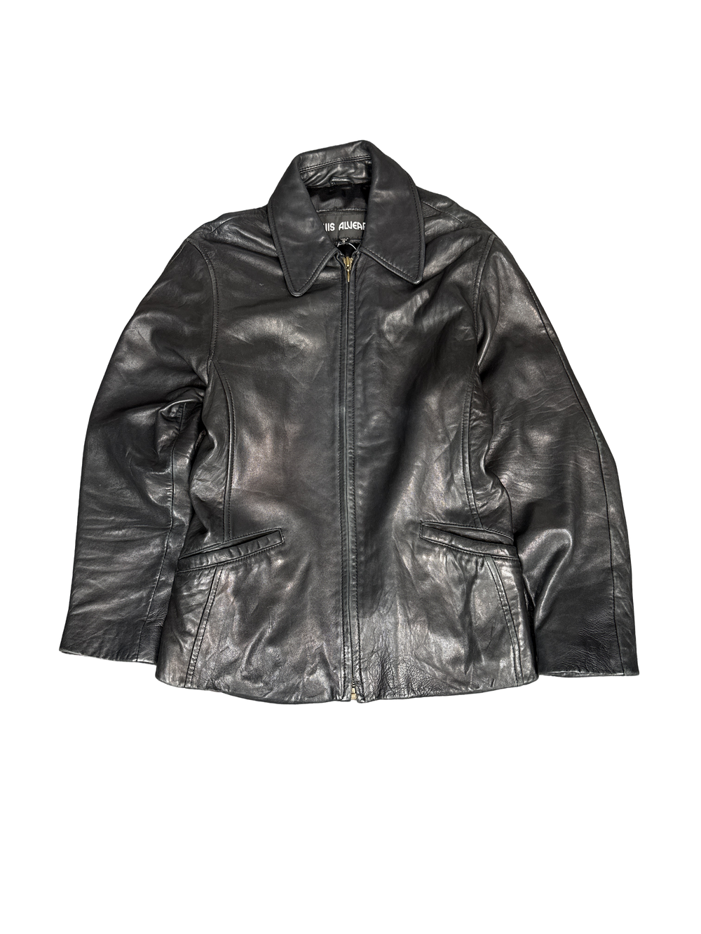 Luis Alvear Black Leather Zip Jacket (S)