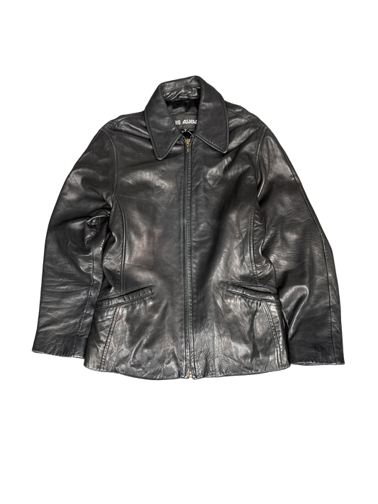 Luis Alvear Black Leather Zip Jacket (S)