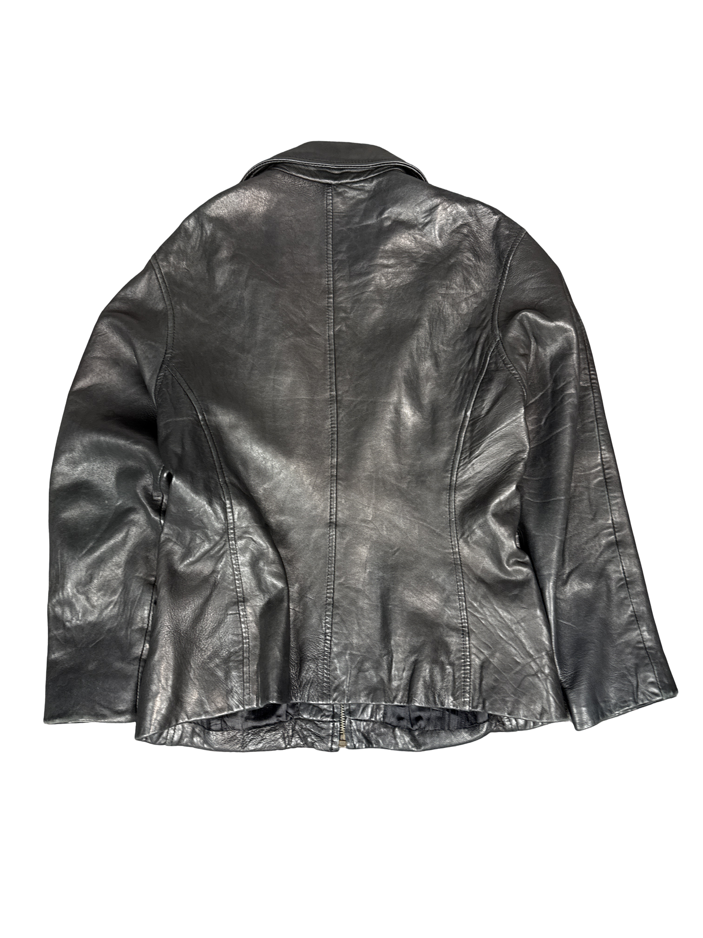 Luis Alvear Black Leather Zip Jacket (S)
