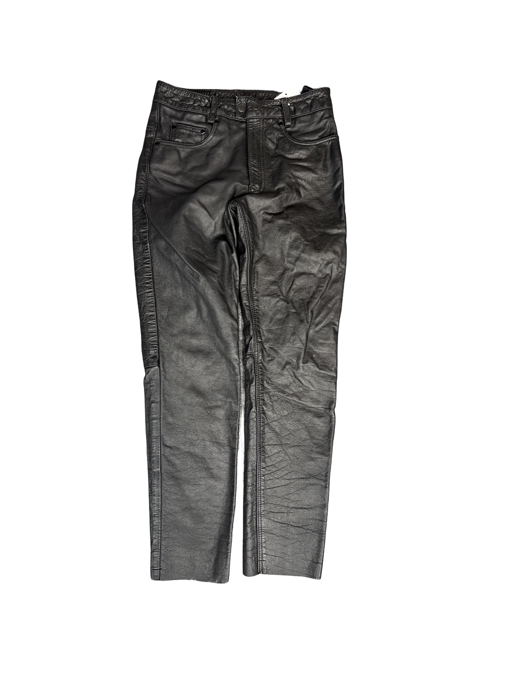 Alpha Cycle Gear Black Leather Motorcycle Pants (30)