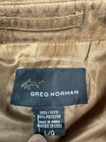 Greg Norman Suede-Look Brown Zip Jacket (L)
