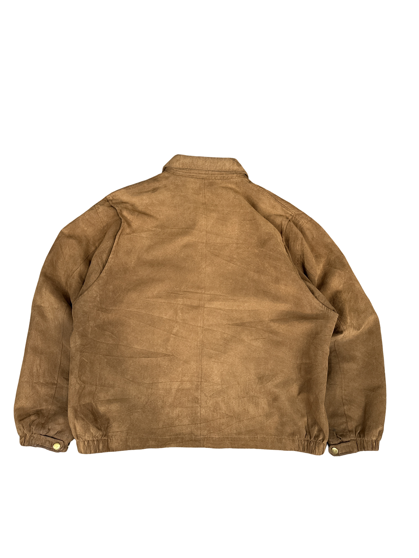 Greg Norman Suede-Look Brown Zip Jacket (L)