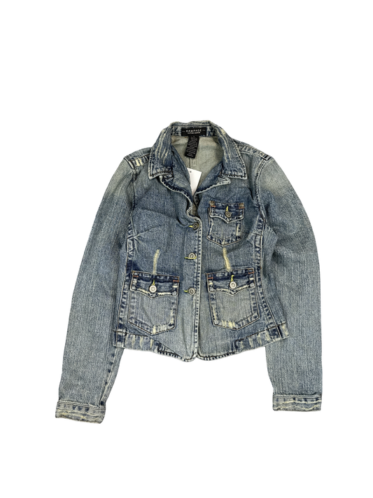 Y2K Rampage Denim Belted Jacket (S)