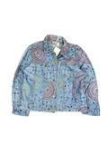 Embroidered Chico's Denim Jacket with Mandala Pattern (M)