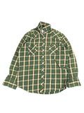 Wrangler Green Plaid Western Flannel Button-Up (M)
