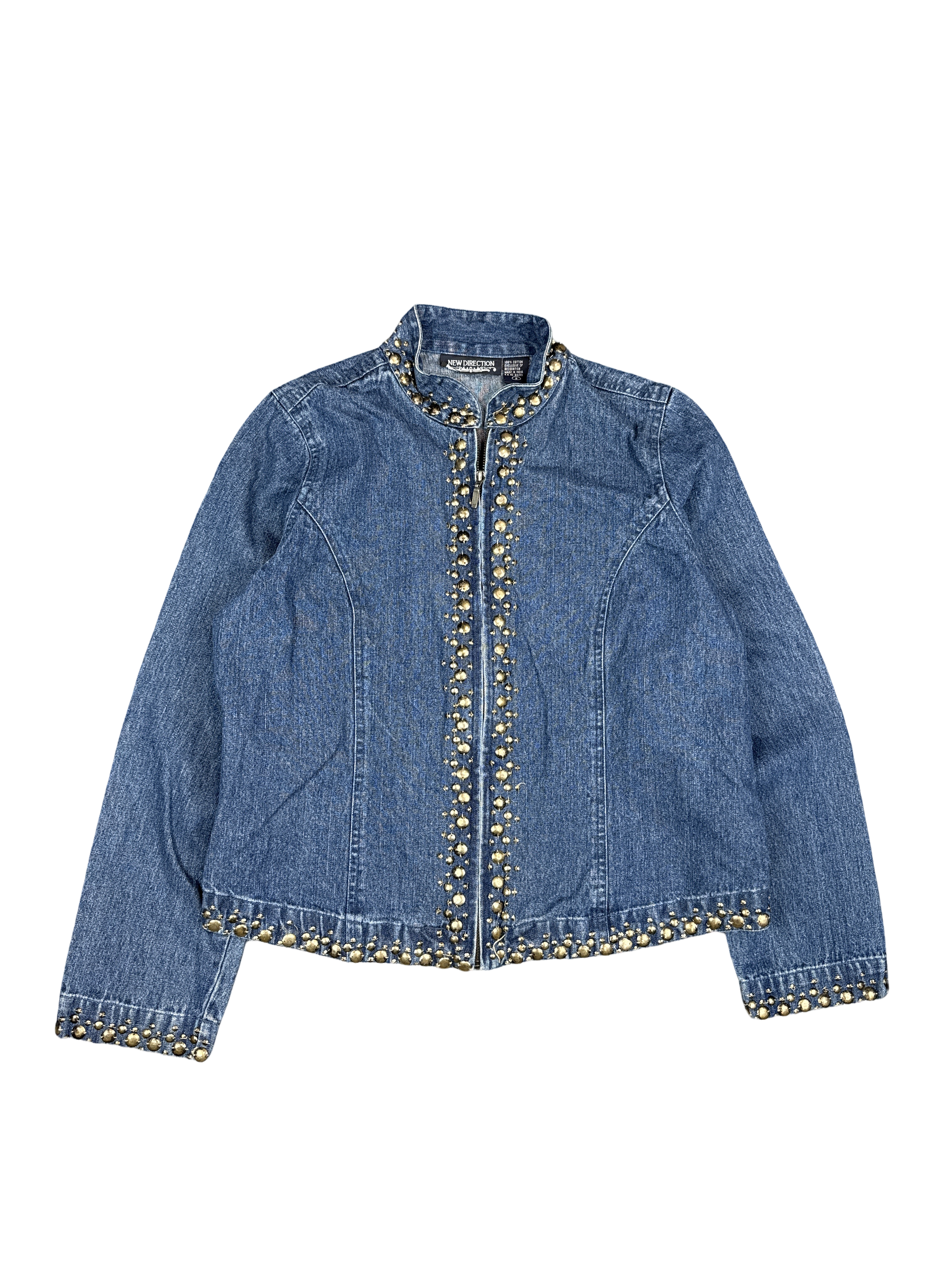 Y2K New Direction Studded Denim Jacket (S)