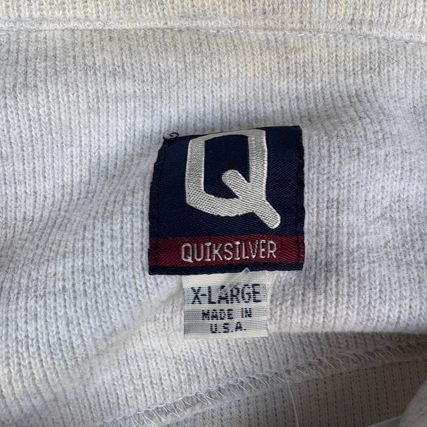 1990s Quiksilver Gray Button Mock Neck Pullover (XL)