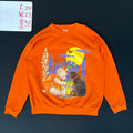 1990s Atlas Sportswear Halloween Bear & Cat Graphic Sweatshirt (L)