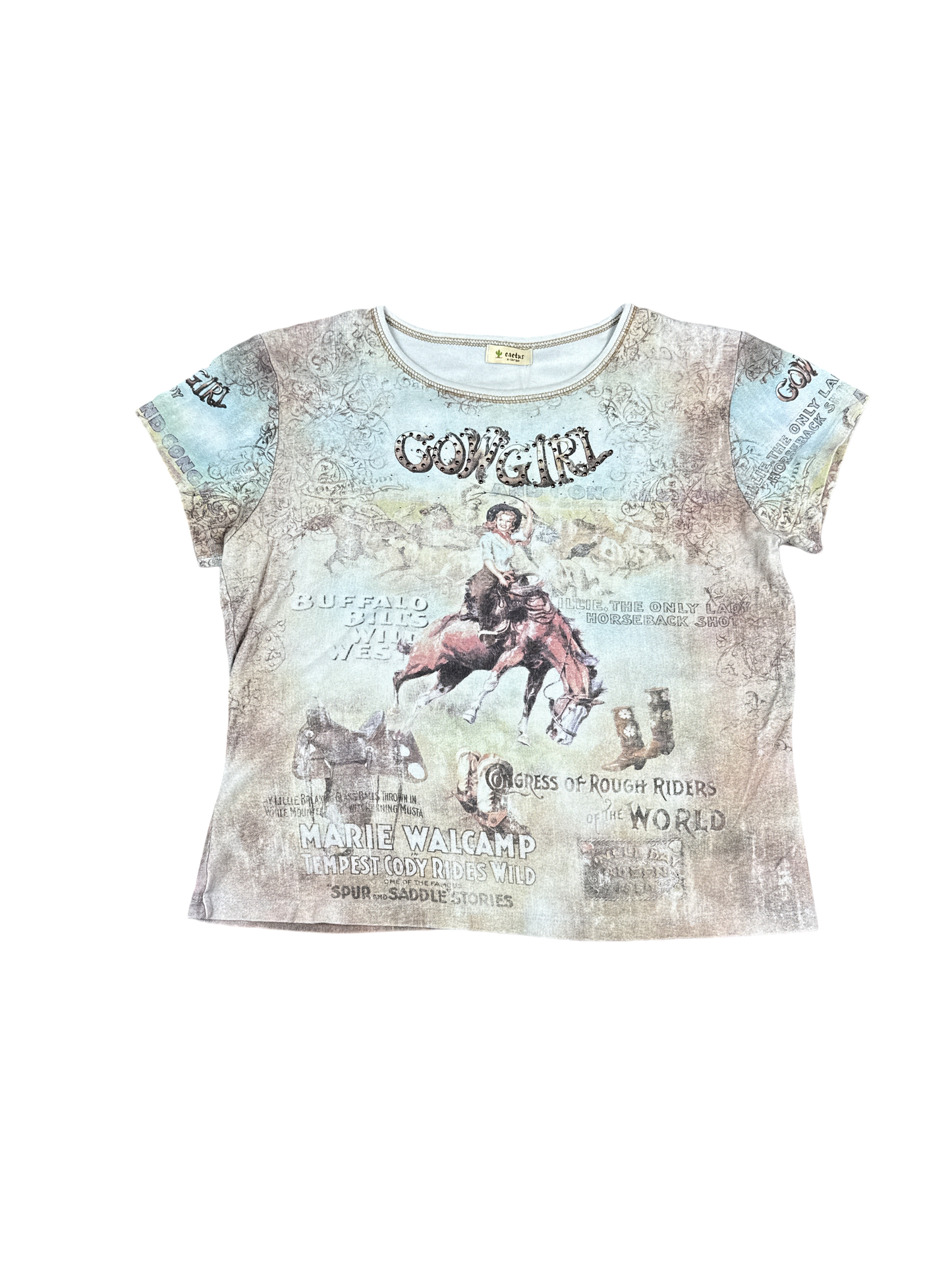Retro Cowgirl Rodeo Graphic Tee by Cactus (XL)