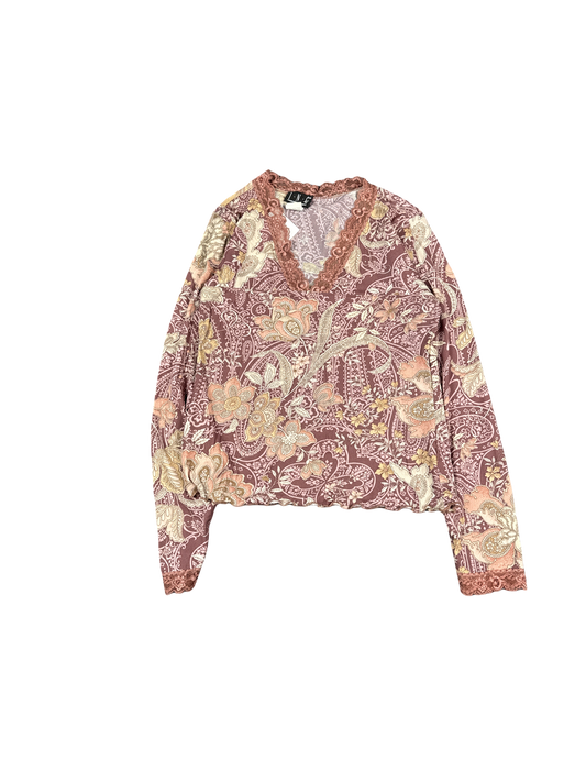 Y2K INC Floral Lace Trim Top (S)