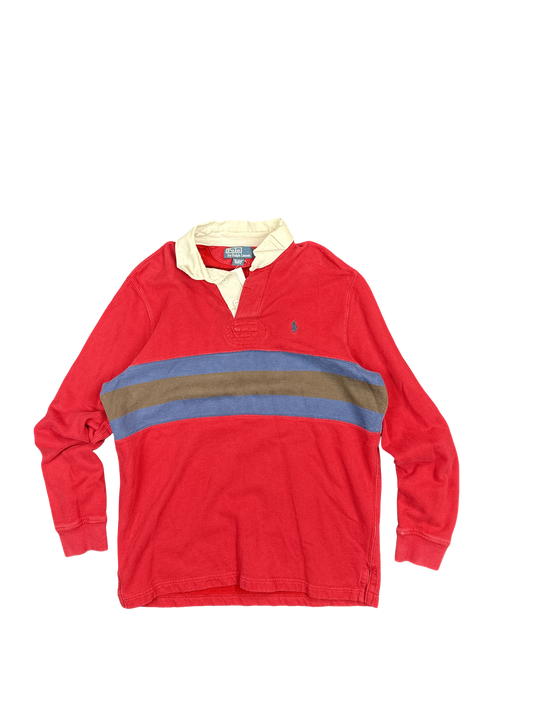 Polo Ralph Lauren Red Stripe Rugby Shirt (M)