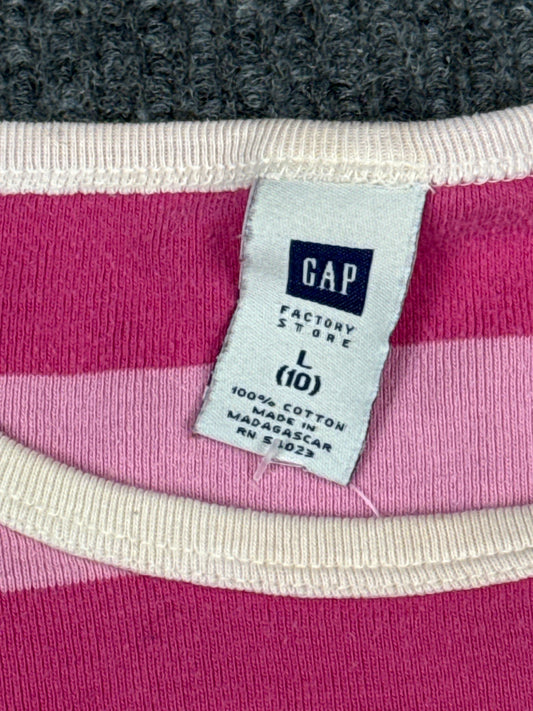 Y2K GAP Pink Striped Cotton Tee (L)