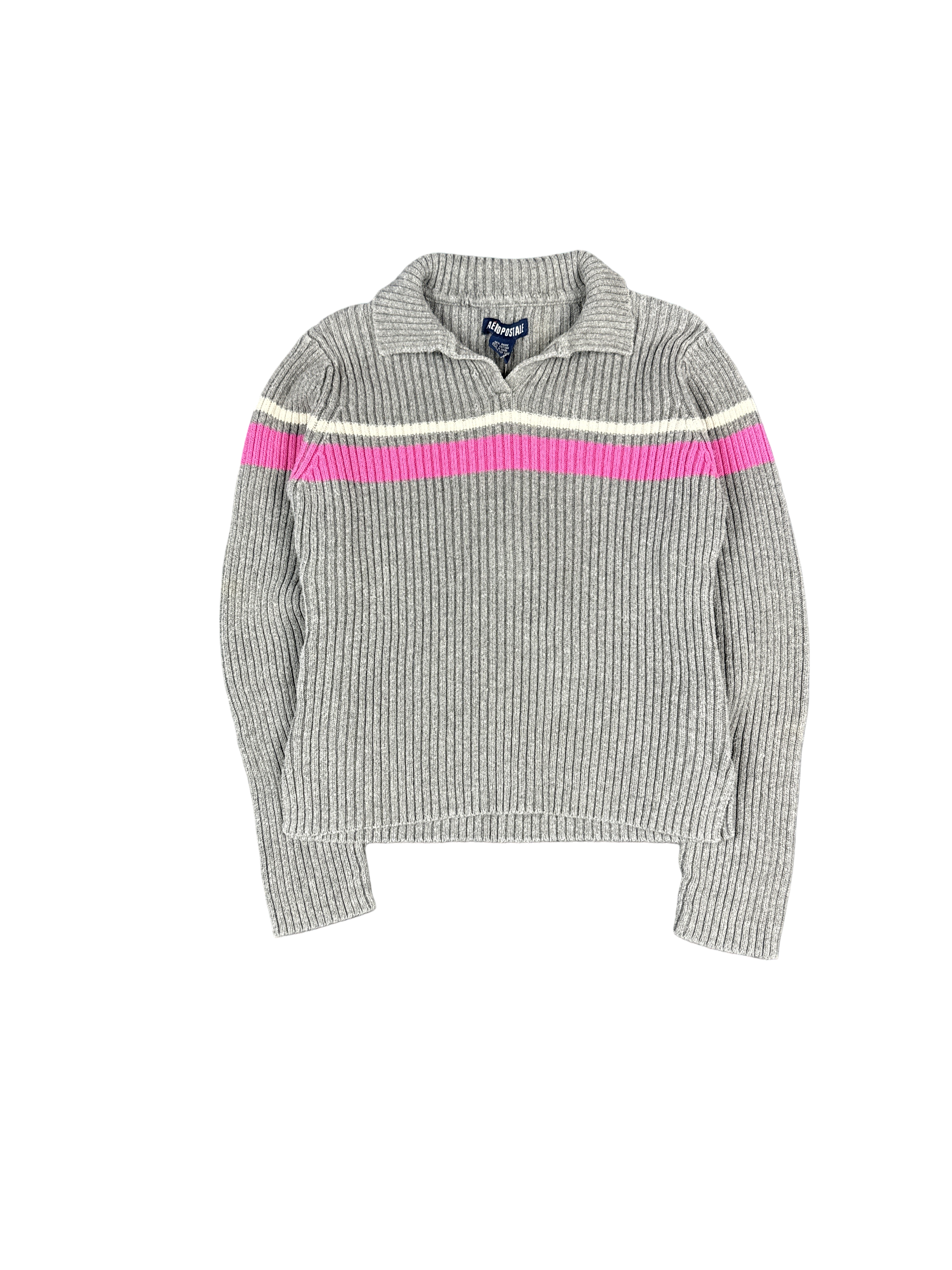 Y2K Aeropostale Ribbed Stripe Knit Pullover (S)