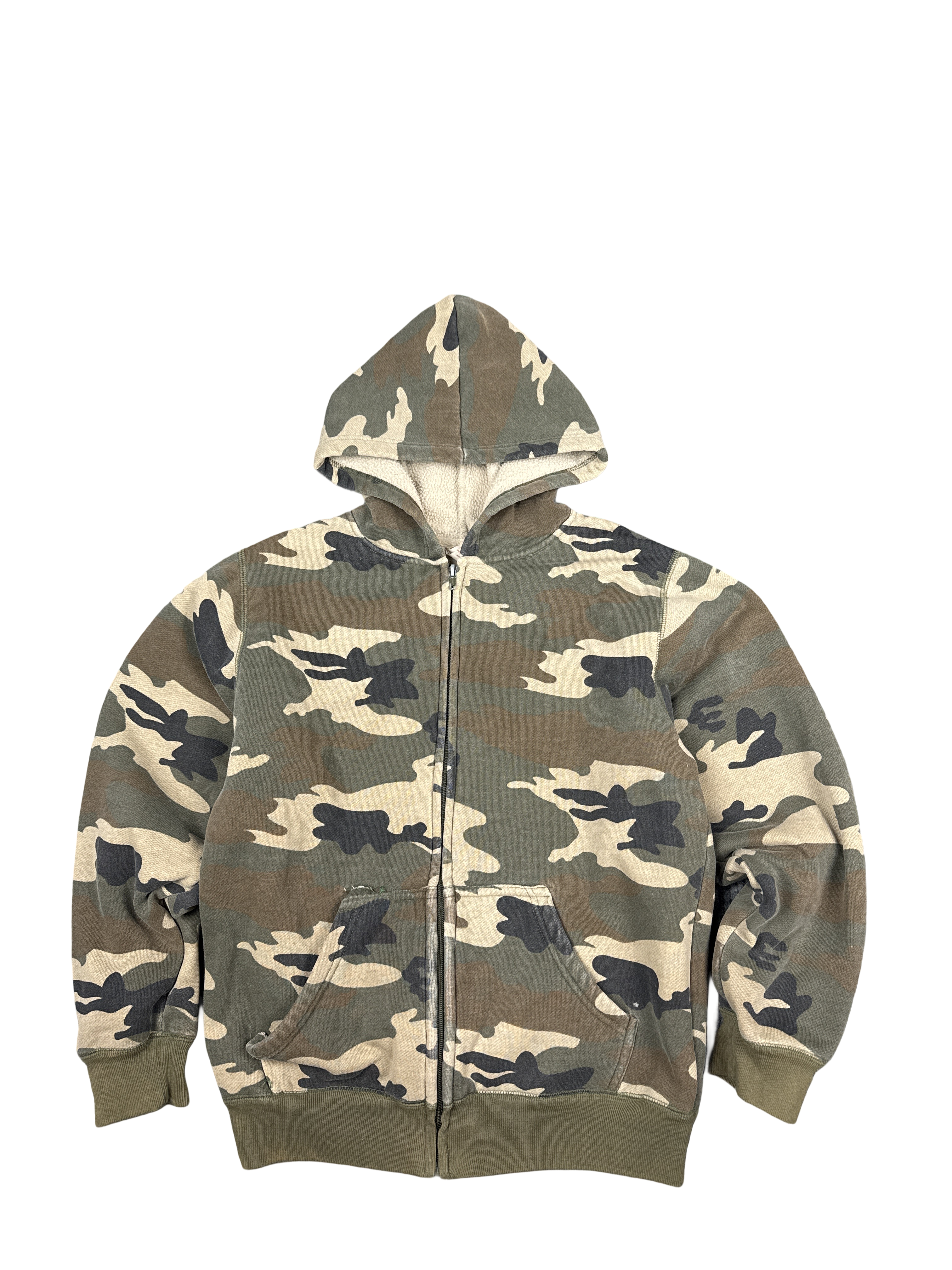 Camo Fleece-Lined Zip Hoodie – Faded Glory (XL)