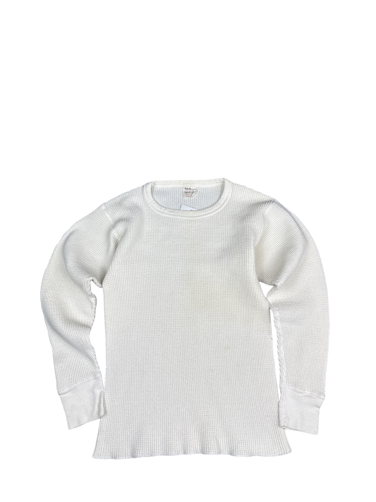 Vintage Sears Thermal Waffle Knit Pullover (M)