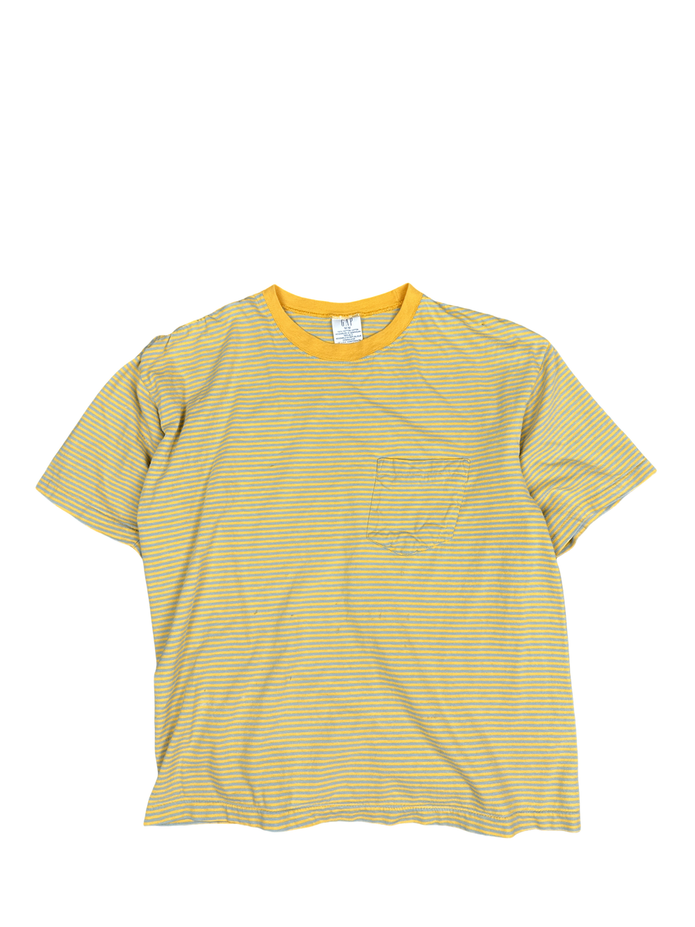 GAP Yellow Striped Pocket Tee (M)