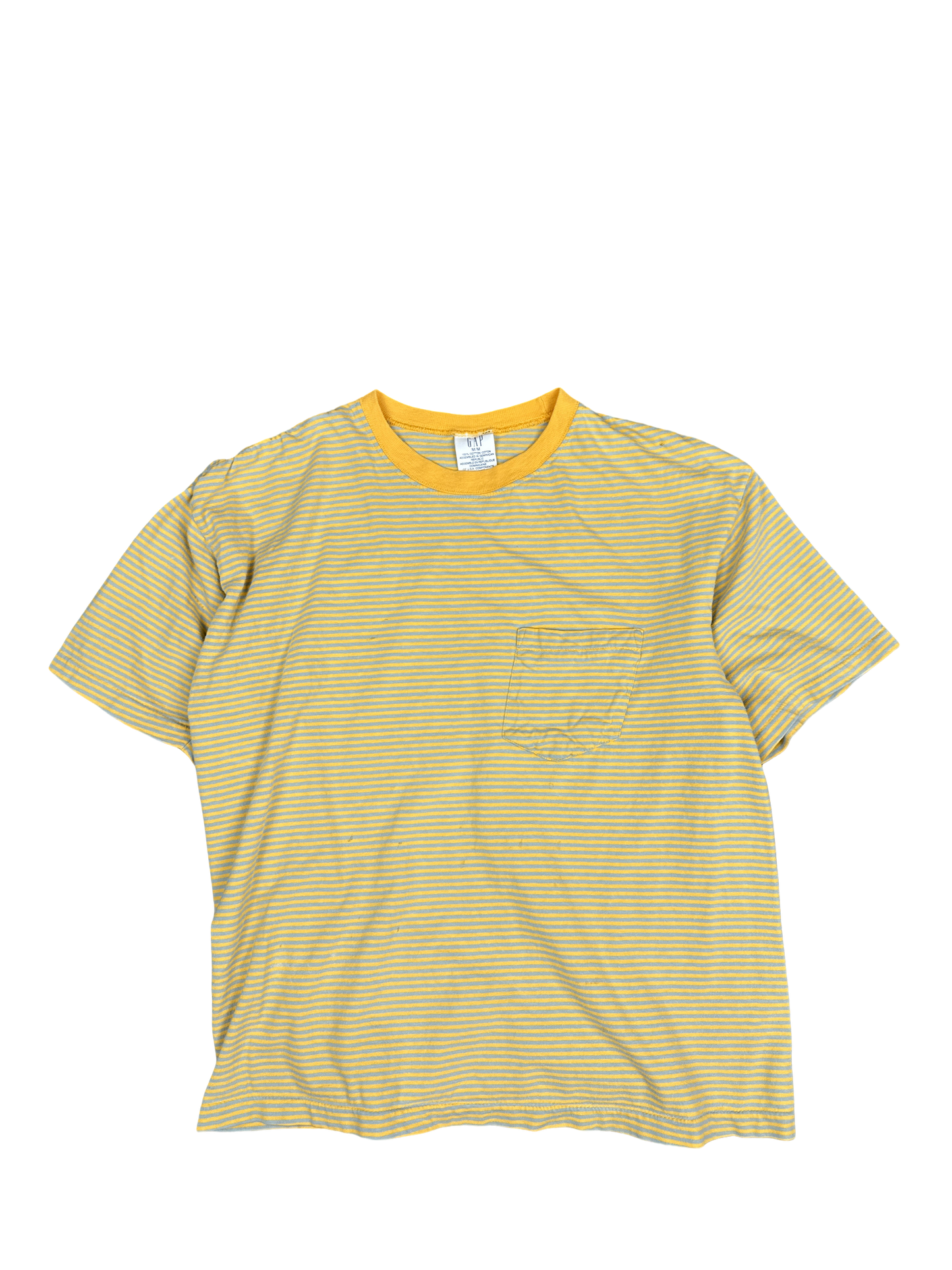 GAP Yellow Striped Pocket Tee (M)