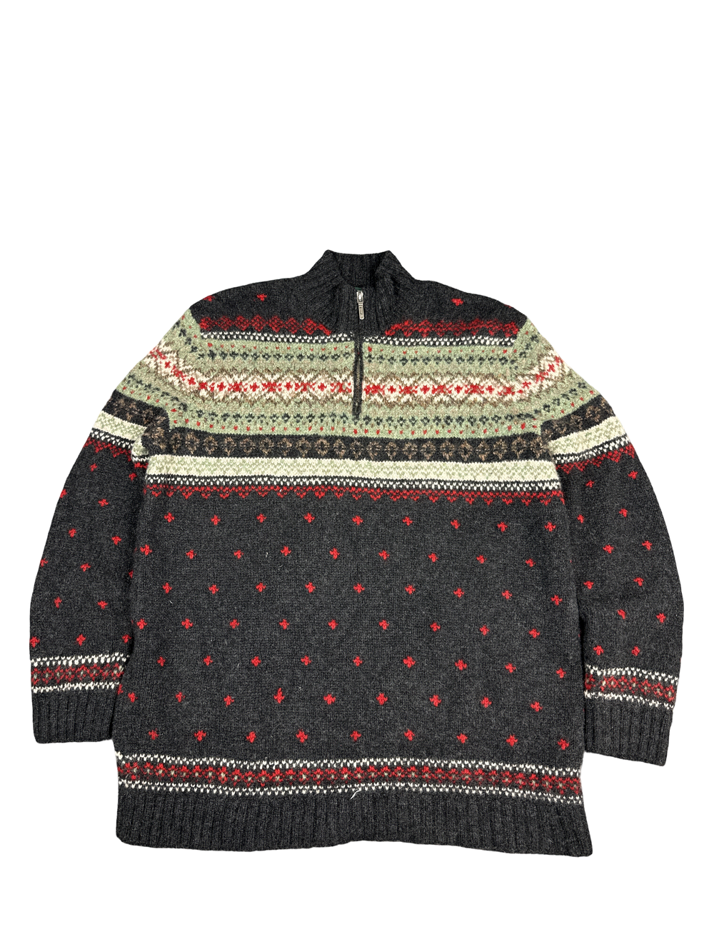 Lauren Ralph Lauren Fair Isle Wool Half-Zip Sweater (XL)