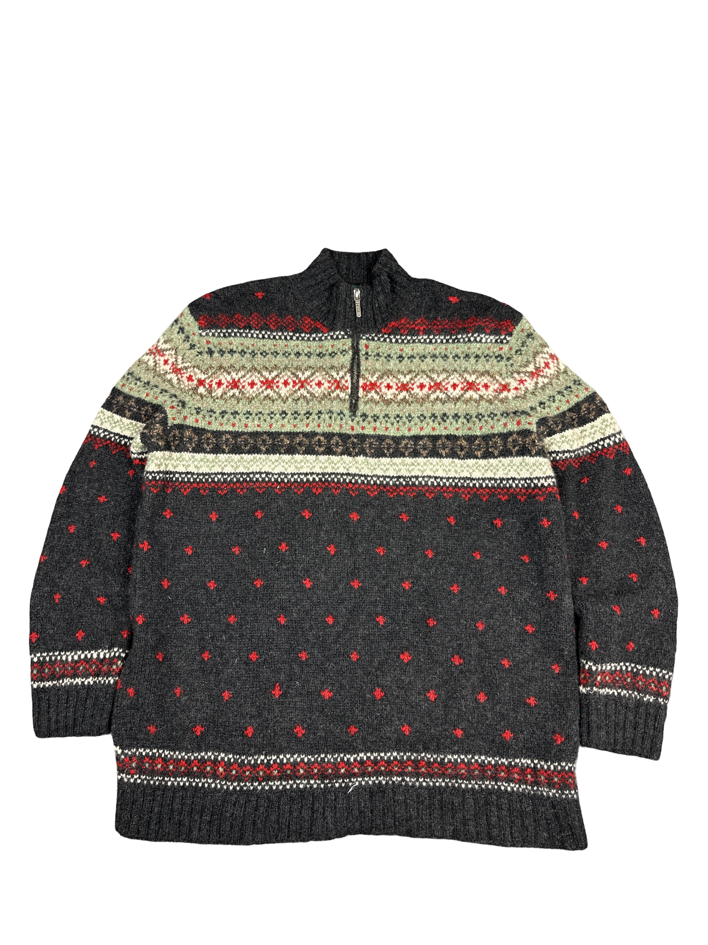 Lauren Ralph Lauren Fair Isle Wool Half-Zip Sweater (XL)
