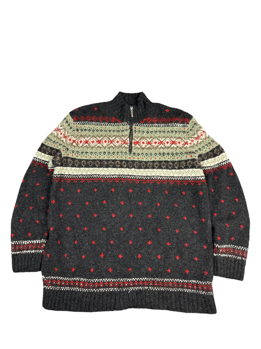 Lauren Ralph Lauren Fair Isle Wool Half-Zip Sweater (XL)