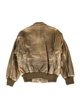 Distressed Leather Bomber Jacket (S)