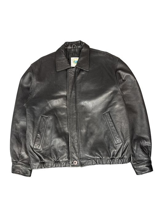 1990s Forest Club by Rainforest Leather Bomber Jacket (M)