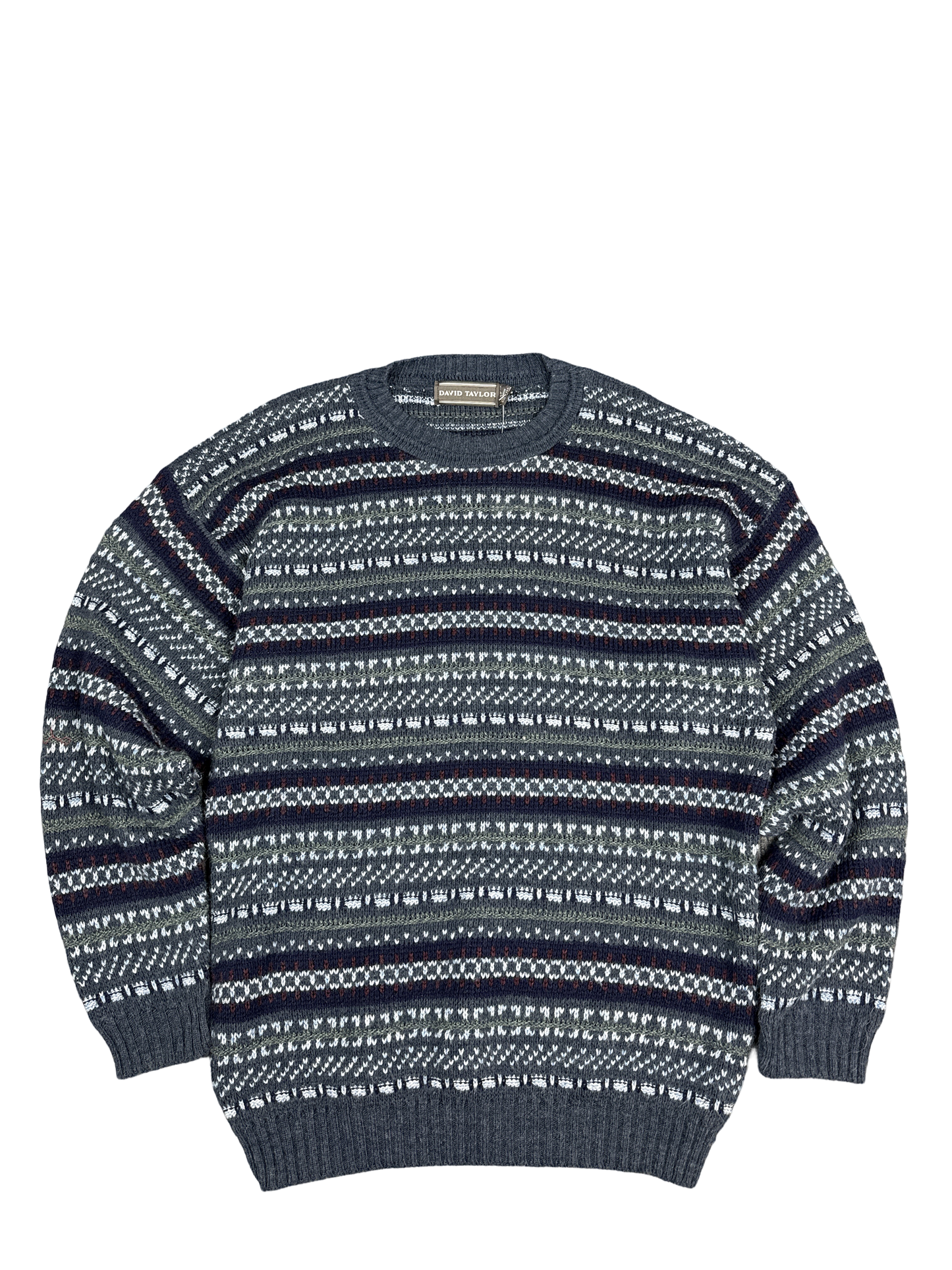 David Taylor Fair Isle Knit Pullover Sweater (L)