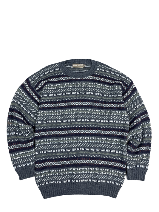 David Taylor Fair Isle Knit Pullover Sweater (L)