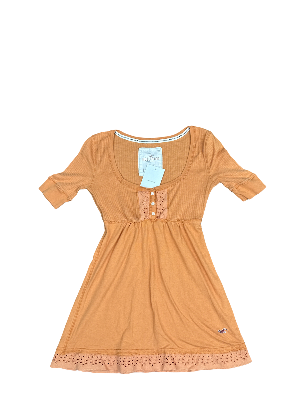 Hollister Orange Eyelet Hem Dress (S)