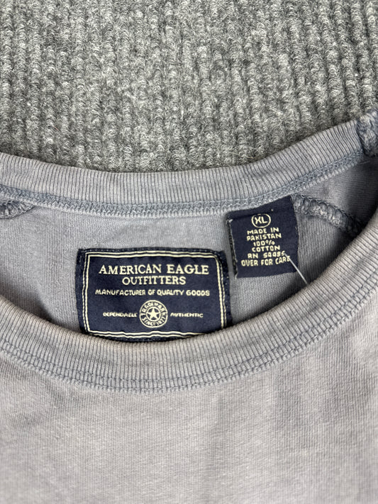 American Eagle Gray Stripe Tee (XL)