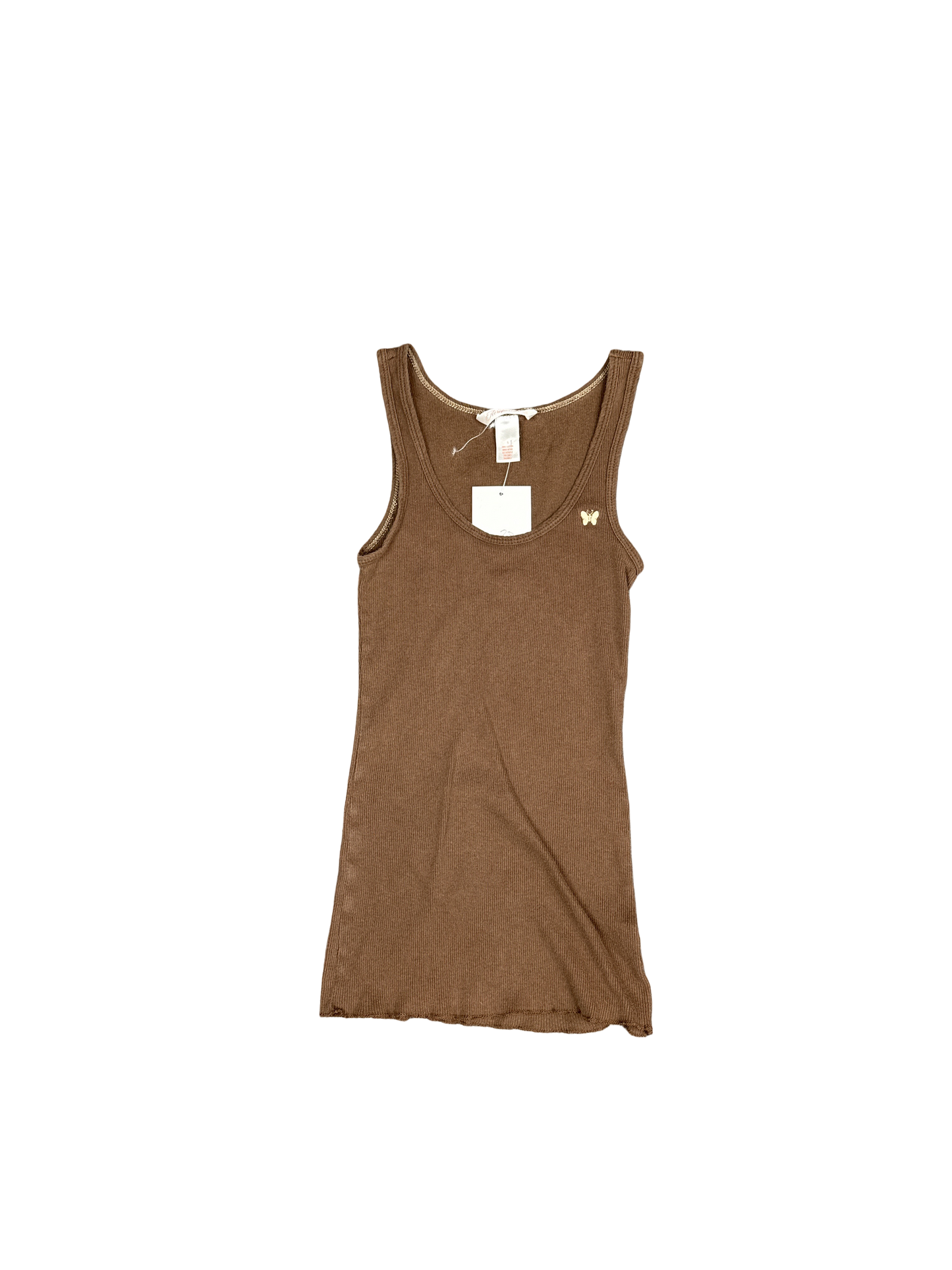 Y2K Aeropostale Ribbed Brown Cotton Tank Top (S)