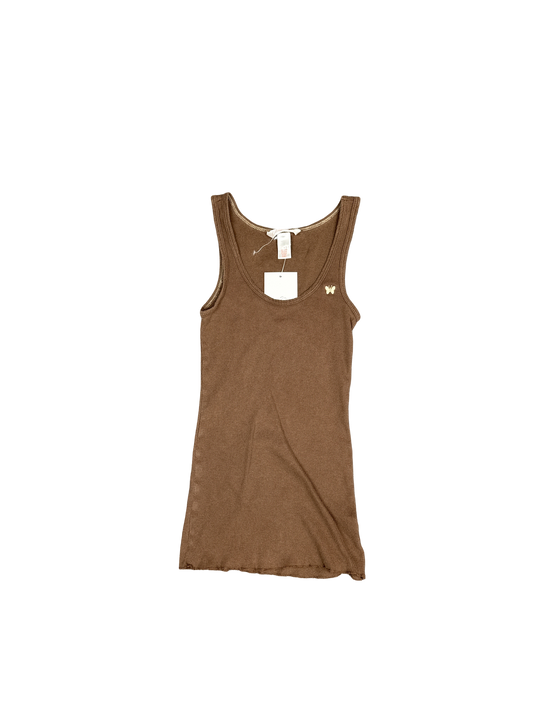 Y2K Aeropostale Ribbed Brown Cotton Tank Top (S)