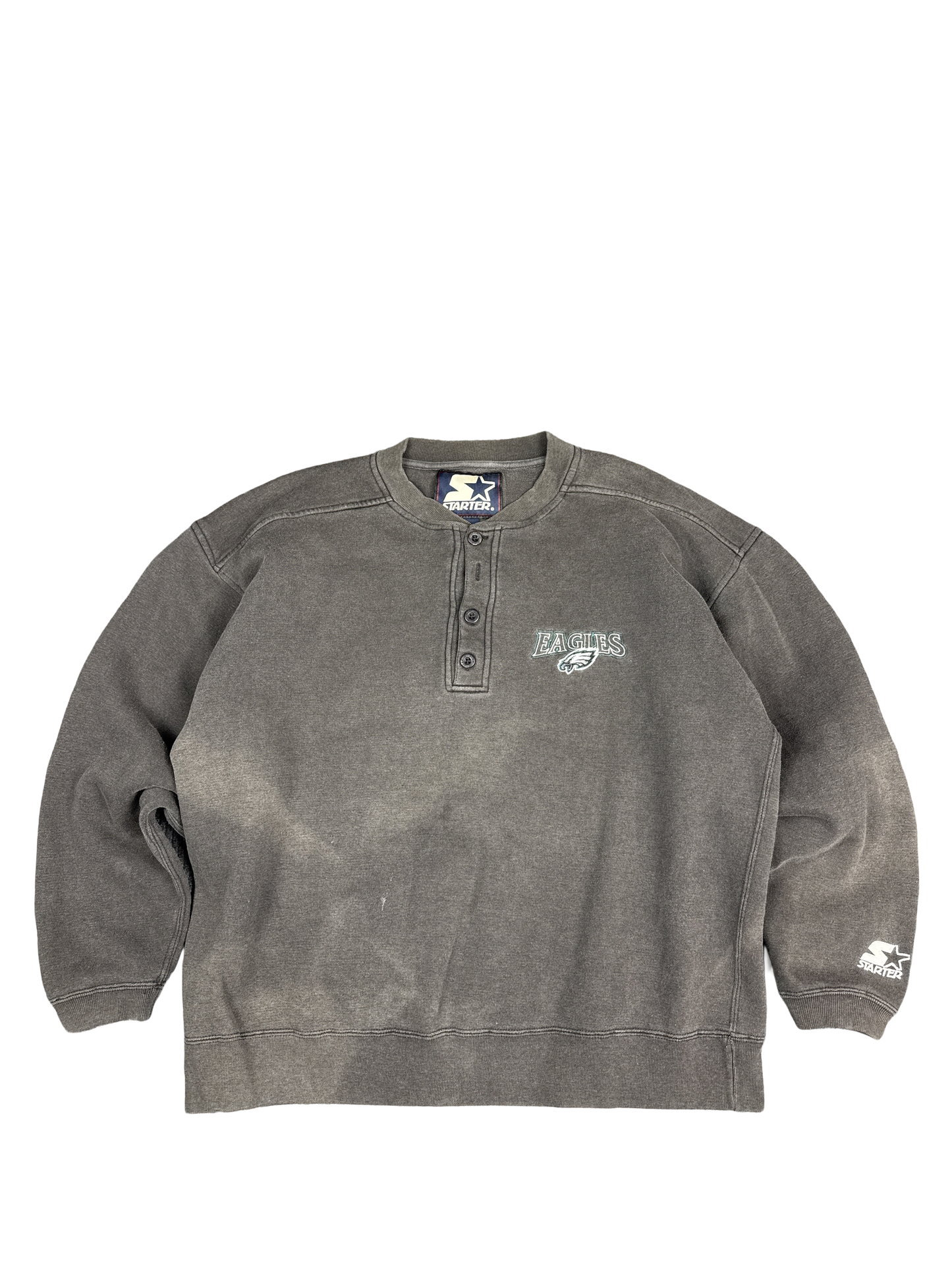 1990s Starter Philadelphia Eagles Henley Sweatshirt (L)