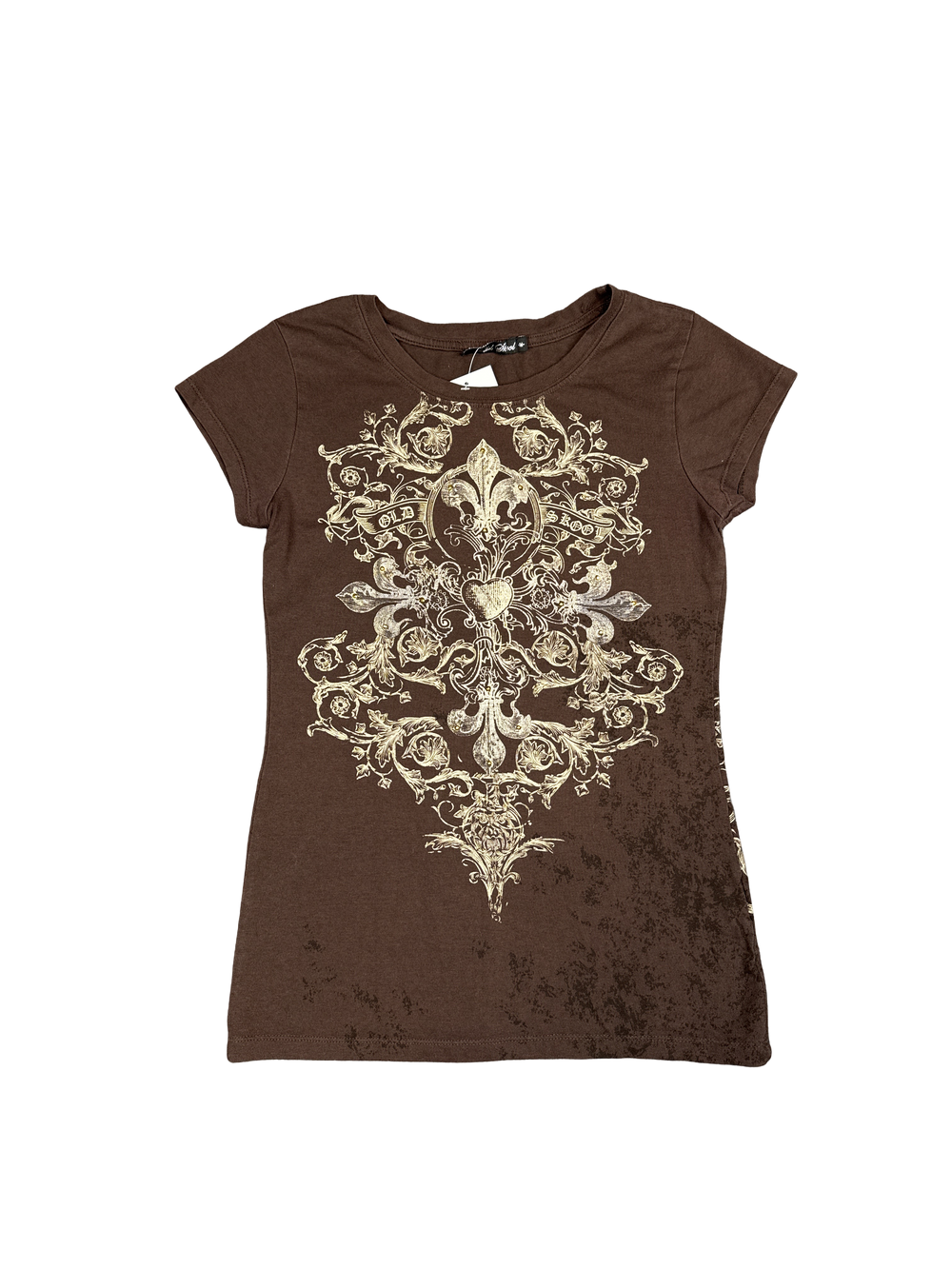 Y2K Ed Hardy Style Baroque Graphic Tee (S)